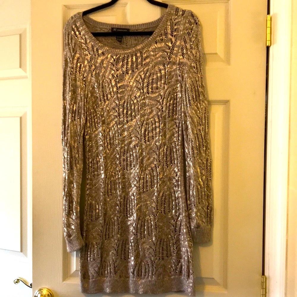 INC gold dress